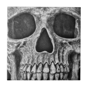 Gothic Skull Black and White Grunge Cool Fliese