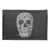 Gothic Skull Black and White Grunge Cool Kissenbezug (Rückseite)