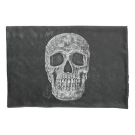 Gothic Skull Black and White Grunge Cool Kissenbezug
