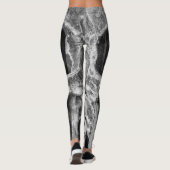 Gothic Skull Black and White Grunge Cool Leggings (Rückseite)