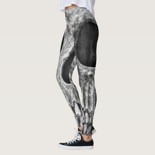 Gothic Skull Black and White Grunge Cool Leggings (Links)