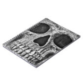 Gothic Skull Black and White Grunge Cool Notizblock (Linke Seite)