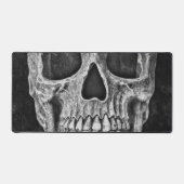 Gothic Skull Black and White Grunge Cool Schreibtischunterlage (Vorderseite)