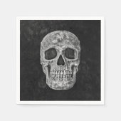 Gothic Skull Black and White Grunge Cool Serviette (Vorderseite)