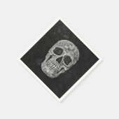 Gothic Skull Black and White Grunge Cool Serviette (Ecke)