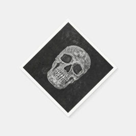 Gothic Skull Black and White Grunge Cool Serviette