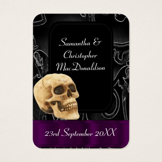 Gothic Skull Black Gastgeschenk Hochzeit danke Ihn (Vorderseite)