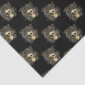 Gothic Skull Black & Gold Rose Glitzer Seidenpapier (Ausschnitt)