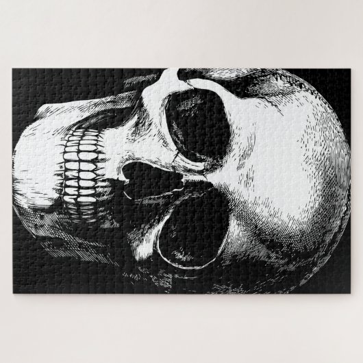 Gothic Skull Black Halloween Spooky Puzzle (Horizontal)