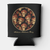 Gothic Skull Black Rote Rose Crown Halloween-Party Dosenkühler (Vorderseite)