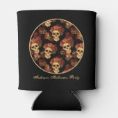 Gothic Skull Black Rote Rose Crown Halloween-Party Dosenkühler (Rückseite)