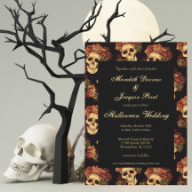 Gothic Skull Black Rote Rosen Halloween Hochzeit