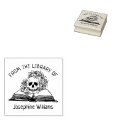 Gothic Skull-Blume aus der Bibliothek, Buch Gummistempel (Stempel)