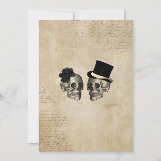 Gothic Skull Booze oder Boos aus erwachsenem Hallo Einladung (Rückseite)