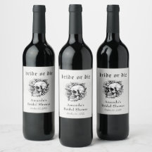 Gothic Skull Bridge oder Die Brautparty Wine Label