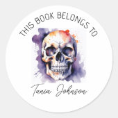 Gothic Skull Buchzeichen Stickers | Dieses Buch ge (Vorderseite)