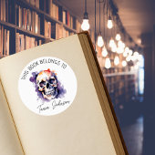 Gothic Skull Buchzeichen Stickers | Dieses Buch ge