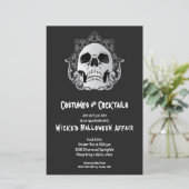Gothic Skull Budget Halloween Einladungen (Stehend Vorderseite)