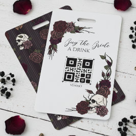 Gothic Skull Buy the Bride a Drink QR Code Ausweis