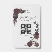Gothic Skull Buy the Bride a Drink QR Code Ausweis (Front)