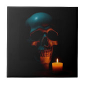 Gothic Skull Candle Halloween Ceramic Tile Fliese (Vorderseite)
