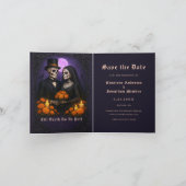 Gothic Skull Candy Couple Wedding Save the Date Ankündigung (Innenseite)