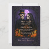 Gothic Skull Candy Couple Wedding Thank You Dankeskarte (Rückseite)