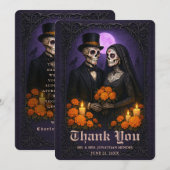 Gothic Skull Candy Paar Hochzeit Danke (Vorne/Hinten)