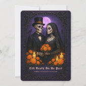 Gothic Skull Candy Paar Hochzeit Terminankündigung Save The Date (Rückseite)