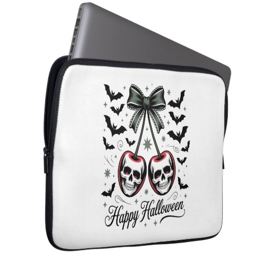 Gothic Skull Cherry Halloween Laptopschutzhülle (Vorne Rechts)