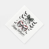 Gothic Skull Cherry Halloween Serviette (Ecke)