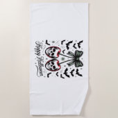 Gothic Skull Cherry Halloween Strandtuch (Vorderseite)