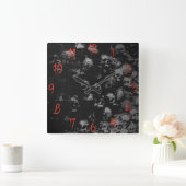 Gothic Skull Clock Quadratische Wanduhr (Zuhause)