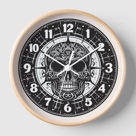 Gothic Skull Clock Uhr (Vorderseite)