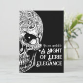 Gothic Skull Cocktail & Costume Party laden Einladung (Stehend Vorderseite)