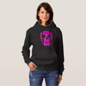 Gothic Skull Cool Neon Hot Pink Creepy Popart Hoodie (Vorne ganz)