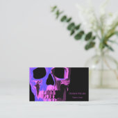 Gothic Skull Cool Pink Lila Black Macabre Visitenkarte (Stehend Vorderseite)