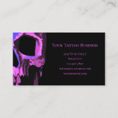 Gothic Skull Cool Pink Lila Black Macabre Visitenkarte (Rückseite)