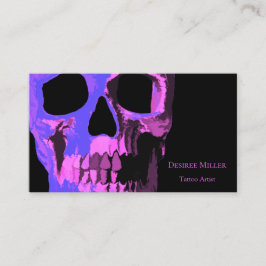 Gothic Skull Cool Pink Lila Black Macabre Visitenkarte