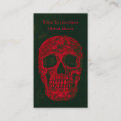 Gothic Skull Cool Red Green Grunge Texture Visitenkarte (Vorderseite)