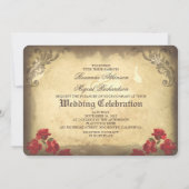 Gothic Skull Couple Day of the Dead Wedding Einlad Einladung (Rückseite)