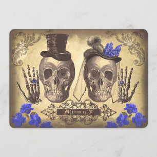Gothic Skull Couple Day of the Dead Wedding Einlad Einladung