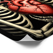 Gothic Skull Couple Flaming Heart Dark Romance Sty Poster (Ecke)