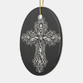 Gothic Skull Cross Keramik Ornament (Links)