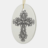 Gothic Skull Cross Keramikornament (Links)