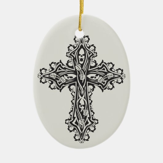 Gothic Skull Cross Keramikornament (Vorne)