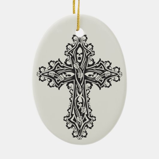 Gothic Skull Cross Keramikornament (Hinten)