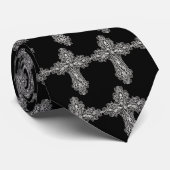 Gothic Skull Cross Krawatte (Gerollt)