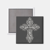 Gothic Skull Cross Magnet (Vorderseite/Rückseite)
