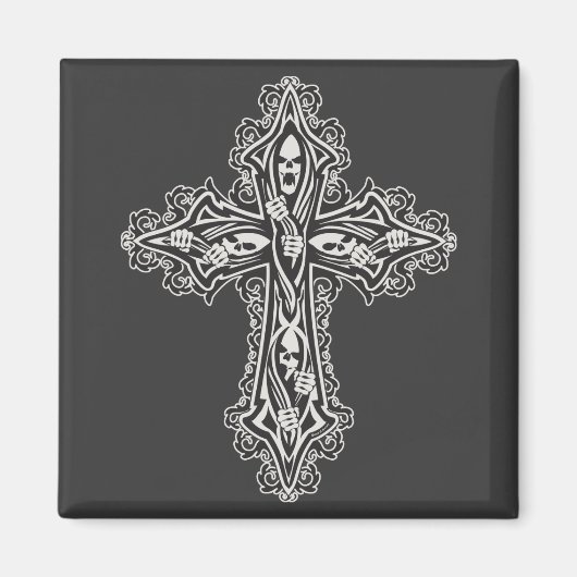 Gothic Skull Cross Magnet (Vorne)